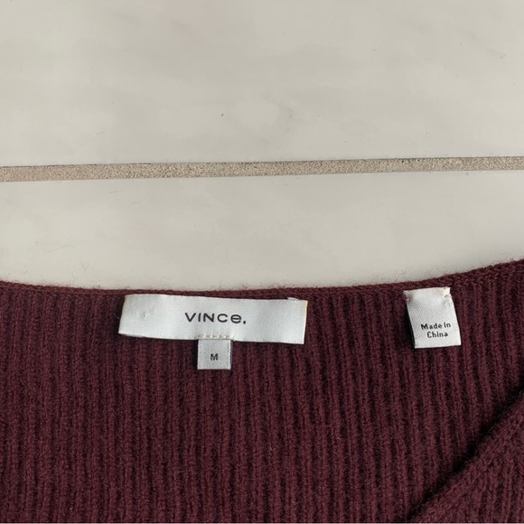 Vince colour block wool cashmere sweater black cherry merlot - Picture 6 of 9